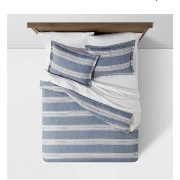 Threshold Bedding Nwt Threshold Chambray Yarn Dye Stripe Duvet